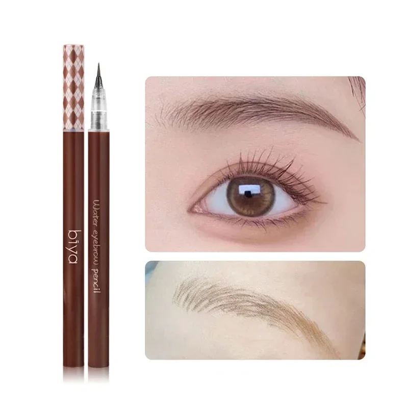 Waterdicht en vlekvrij Vloeibaar Wenkbrauw Tattoo Potlood 1 stks Wenkbrauwpotlood Natuurlijk Ultrafijne Schaduw Eyeliner