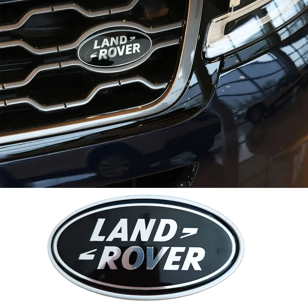 2Pcs 3d Aluminium Logo Land Rover Car Front Sticker Rear Trunk Badge For Land Rover Range Rover Freelander Discovery Defender