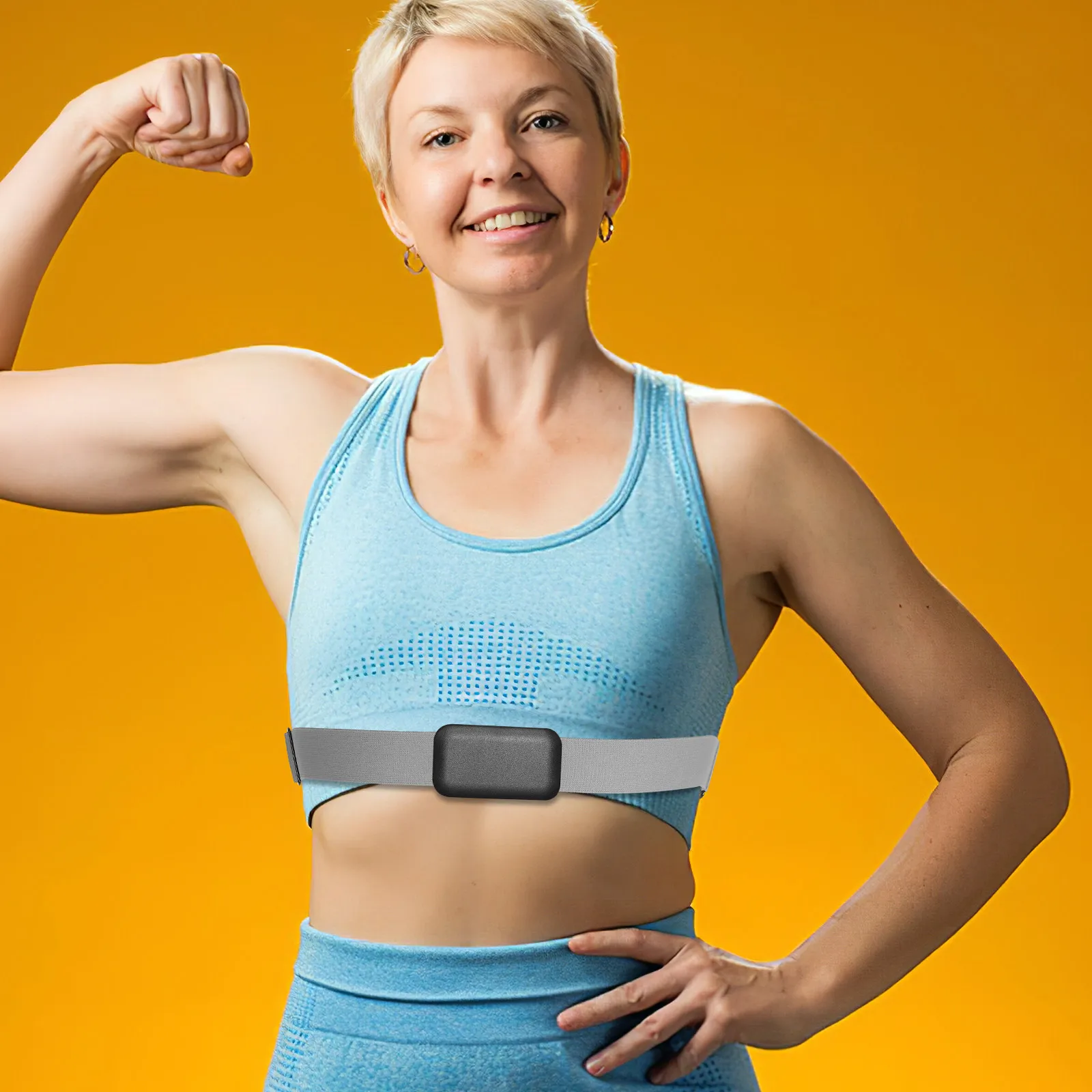 

Спортивный нагрудный ремень для измерения пульса, удобный, эластичный, регулируемый, надежно фиксируется, подходит для бега, велоспорта, фитнеса и активного отдыха на природе.