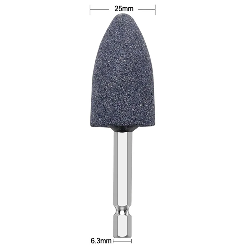 New Grinding Head Portable Grinding Drill Tool Grinding Wheel Hexagonal Shank Brown Corundum Cone Abrasive Tools