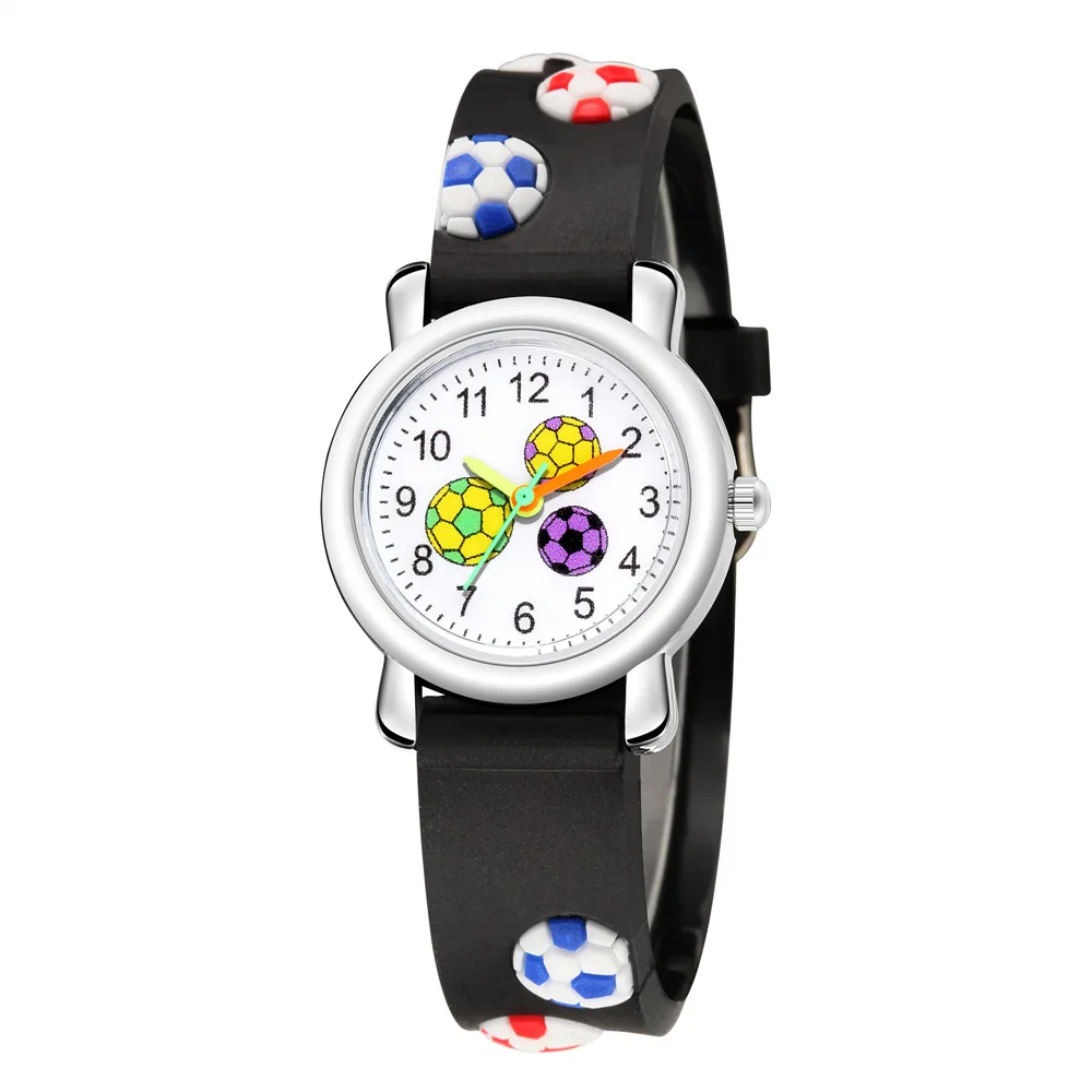 boys girls 3D football basketball dial sports wristwatch children quartz watch kids silicone clock