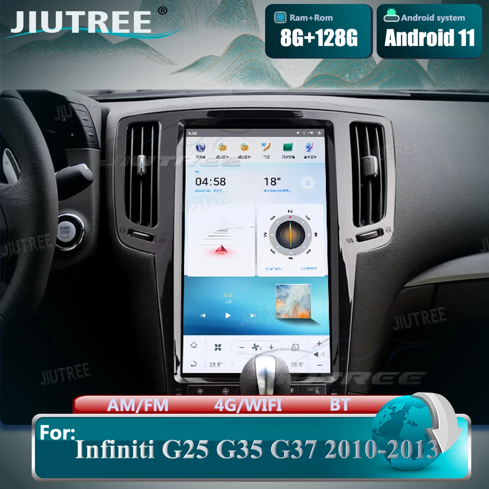 

Автомобильный радиоприемник 13,6 дюйма, Android 11, Tesla Style для Infiniti G25 G35 G37 2010-2013, мультимедийный плеер, GPS, 4G, головное устройство, сенсорный экран