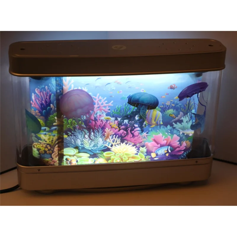 AT14 Simulated Fish Tank Lamp Aquarium Tank Decorative Night Light Virtual Ocean Dynamic LED Table Lamp Room Decor