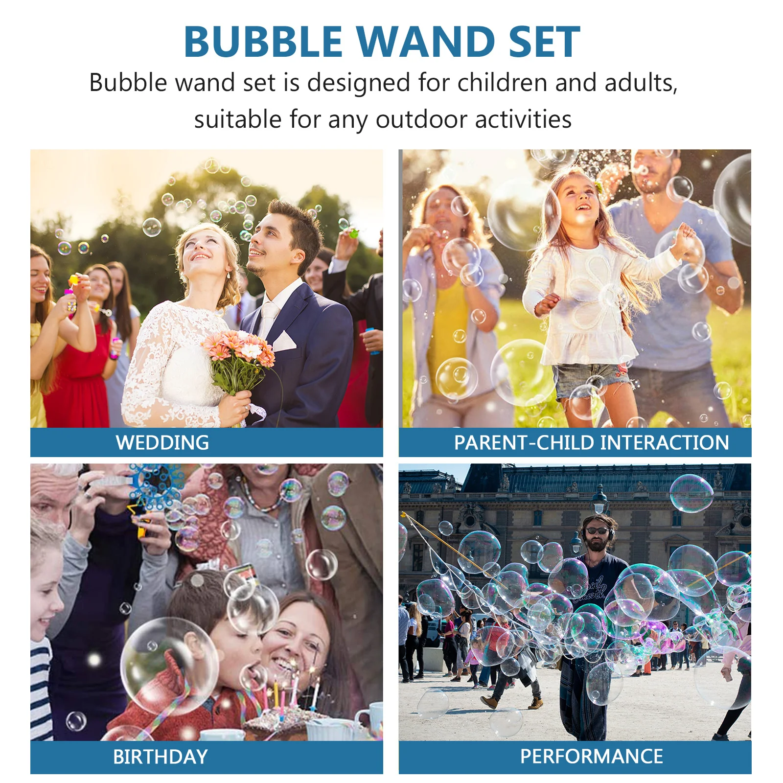 مجموعة عصا فقاعات ملونة مكونة من 9 قطع خفيفة الوزن ومتينة وآمنة وسهلة الاستخدام للأنشطة الخارجية للأطفال والكبار مجموعة عصا الفقاعات #2