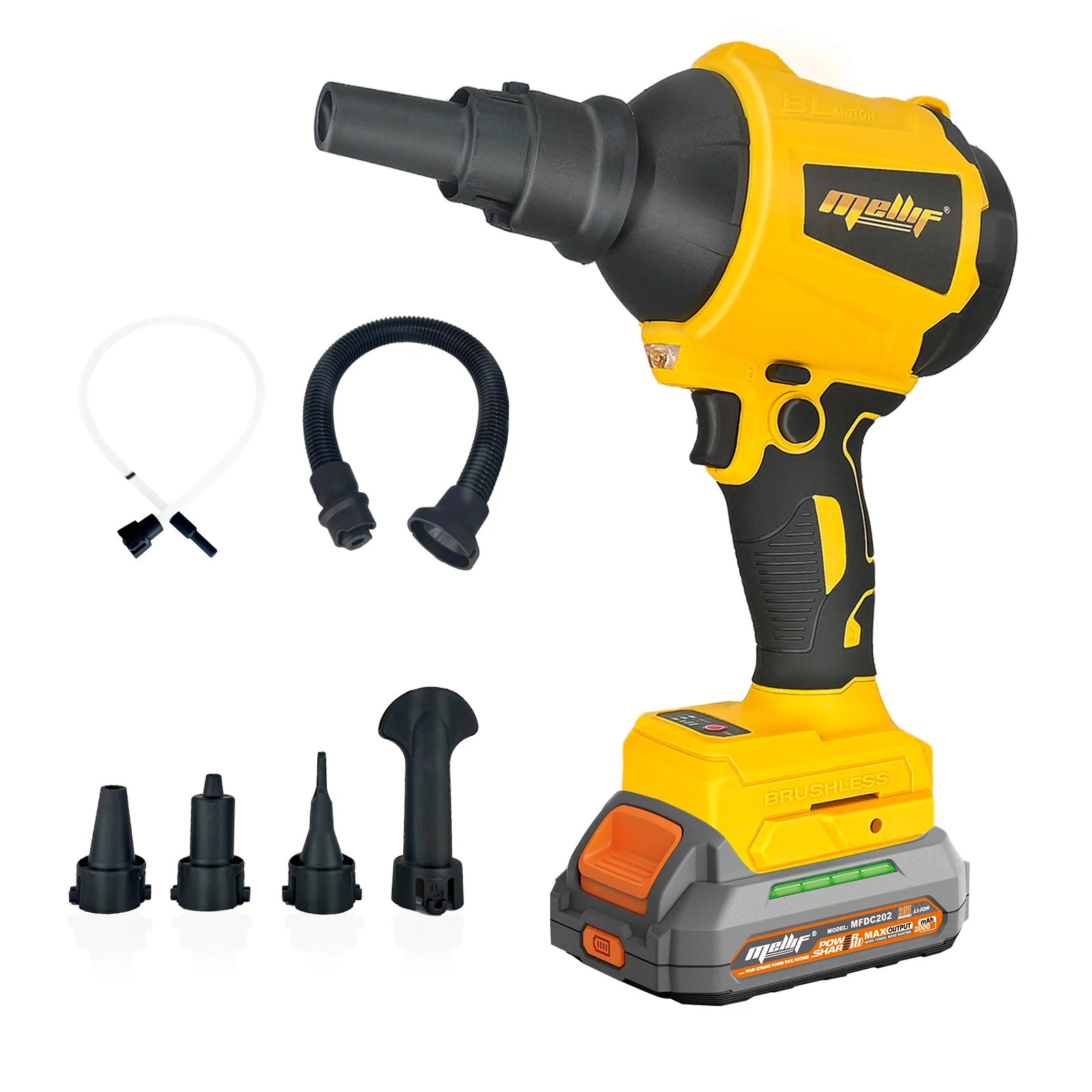 Cordless Air Pump Air Duster Compatible with Dewalt 18V 20V Battery, 3 Speeds & 7 Nozzles, 336Mph Handheld for Home Cleaning, Outdoor