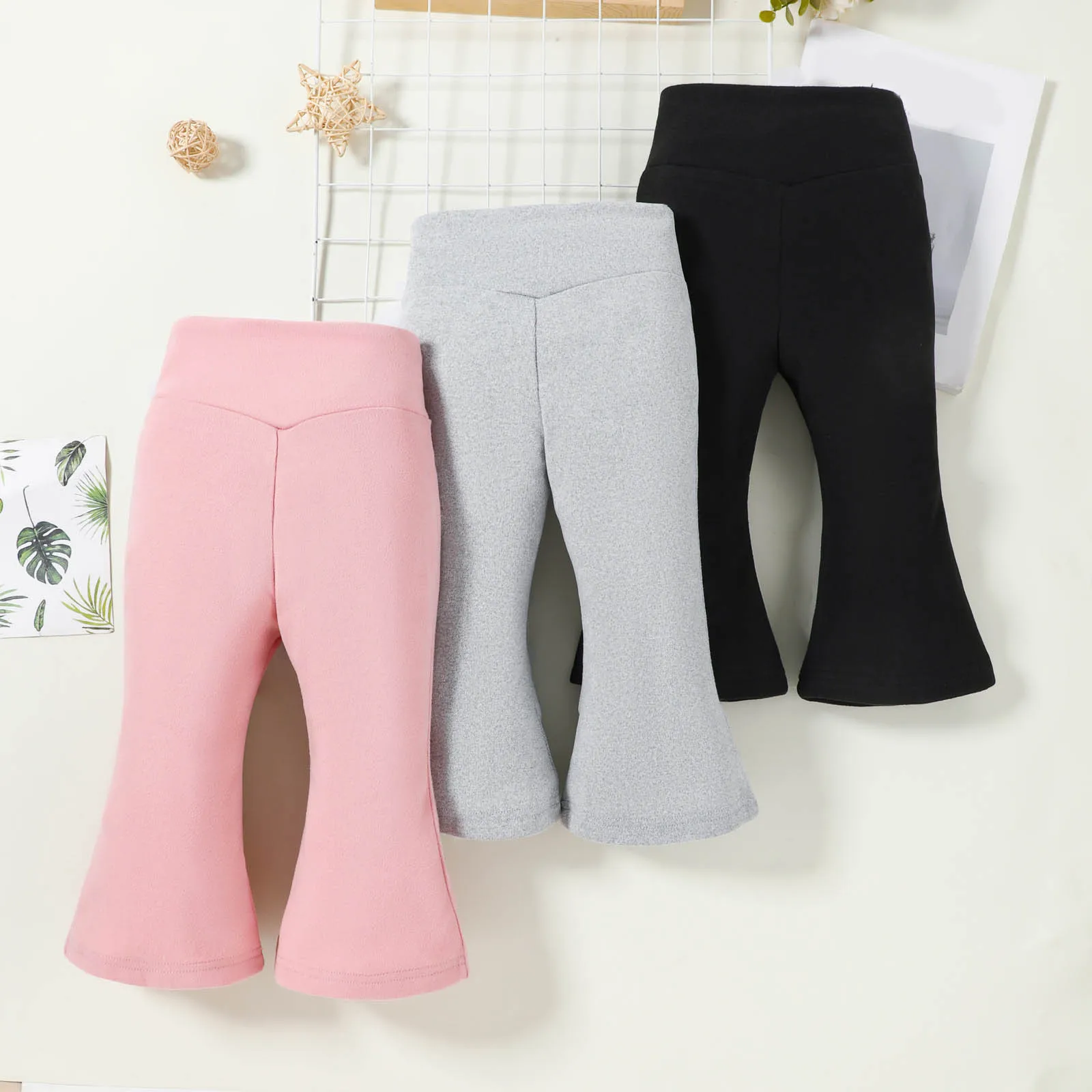 

Jogging Girls 3pc Baby Girls Comfortable And Breathable Solid Color Pants Casual And Versatile Baby Girl Long Sleeve And Pants