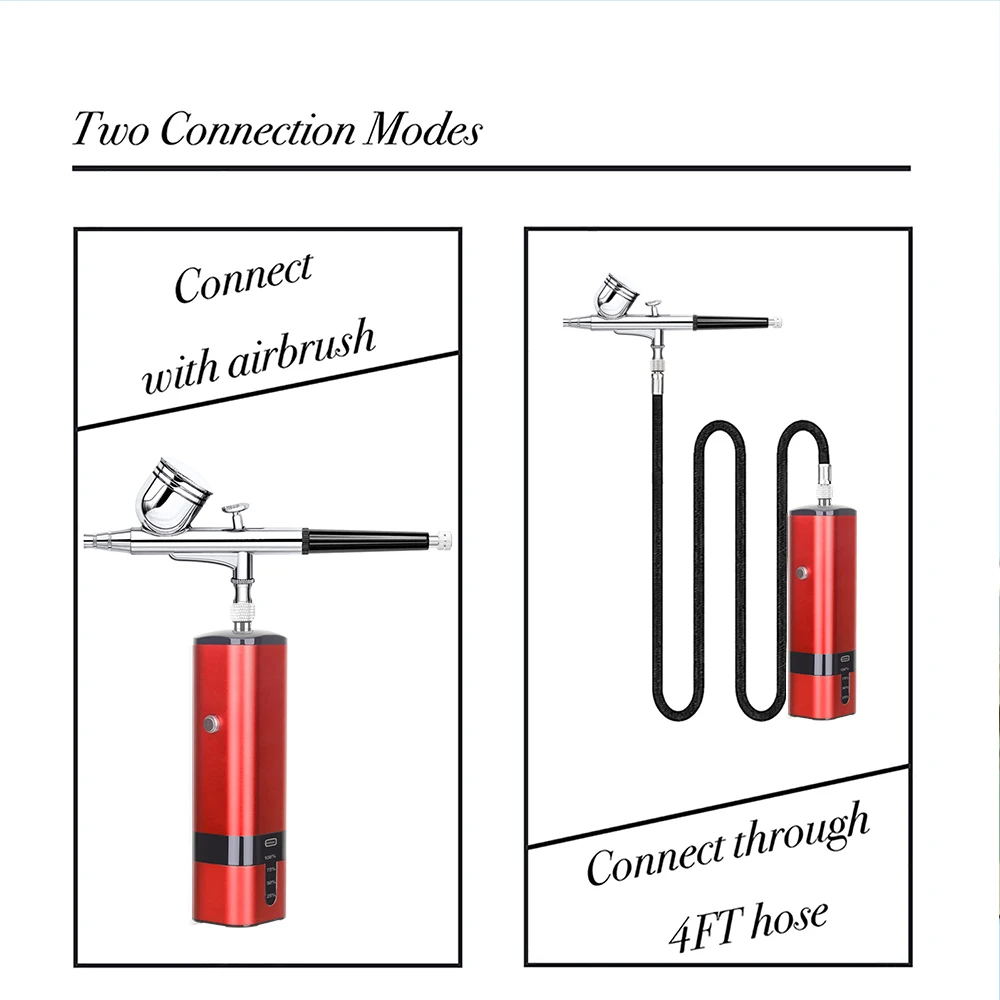 

TM80S-C Cordless Airbrush Compressor Kit for Makeup Art Paint Nail Beauty Cake Decoration Tattoos Model Artist