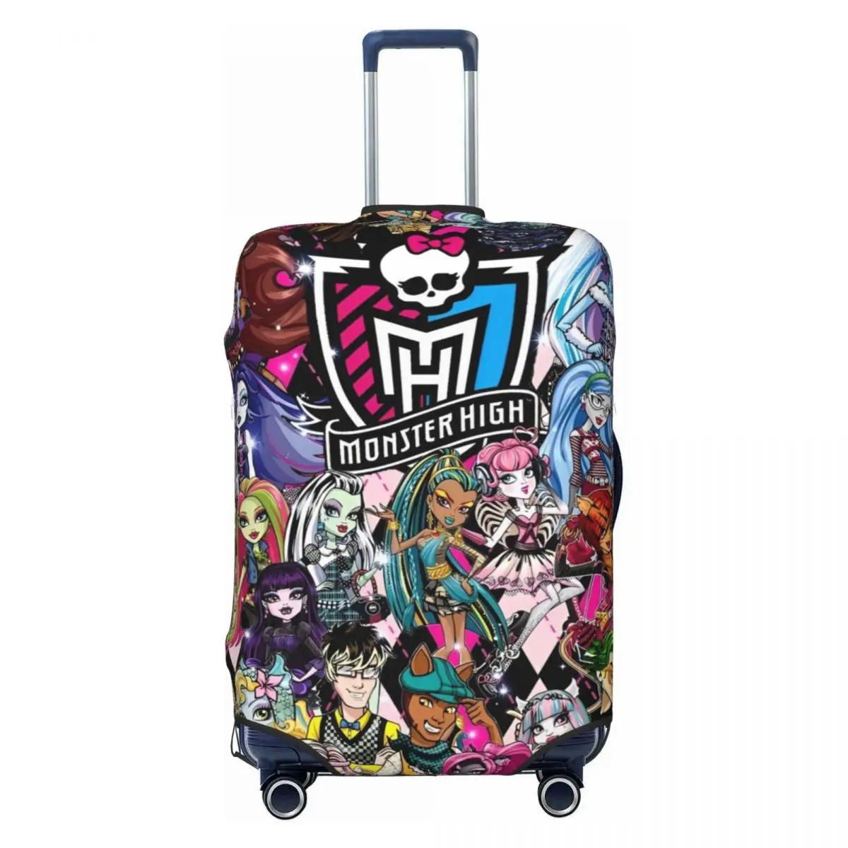 Anime Monster High Suitcase Cover Travel Protection Flight Practical Luggage Supplies