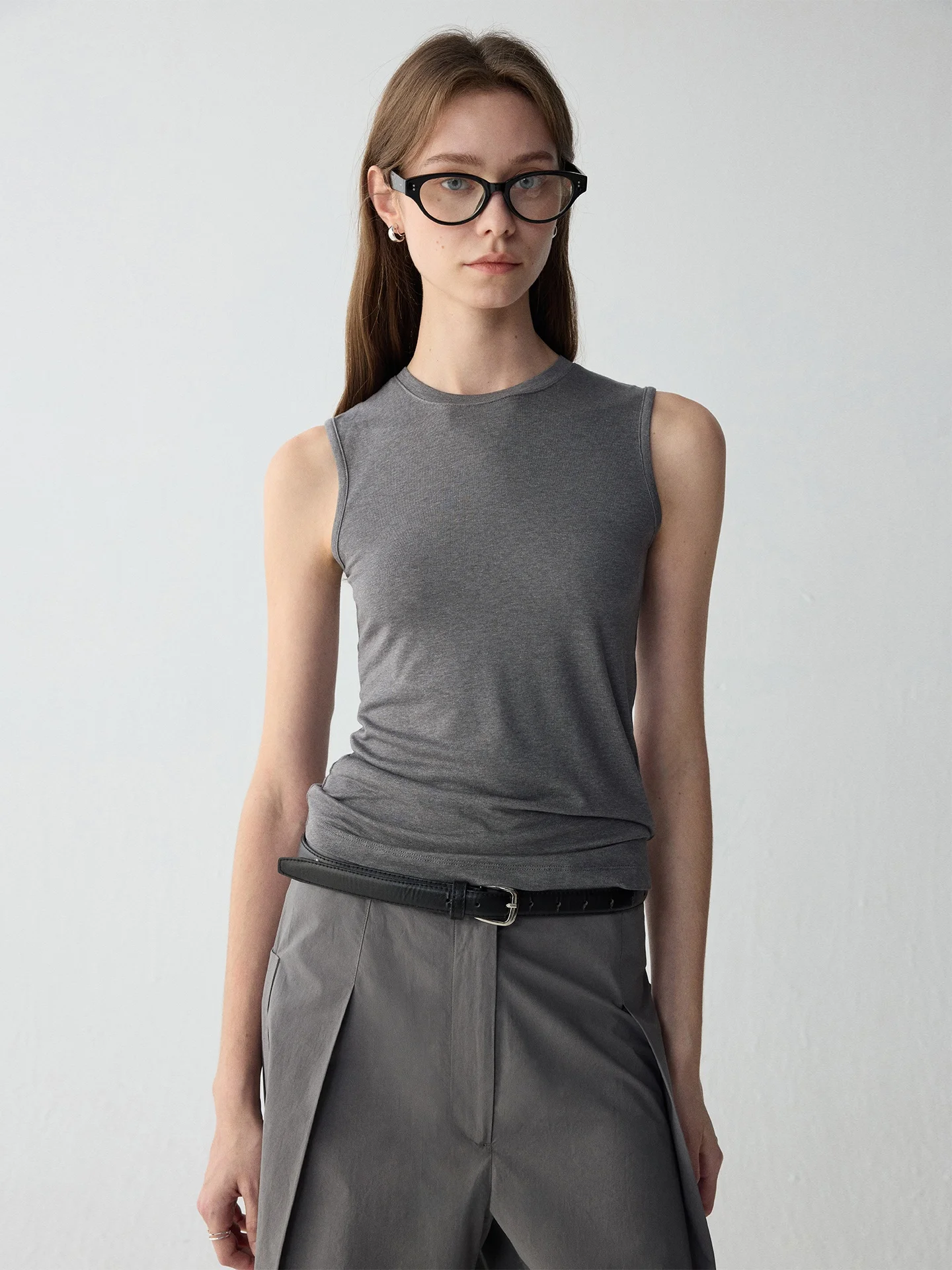 

Женская облегающая майка JANEON с высоким круглым вырезом, эластичная, удобная, из ткани лиоцелл, универсальная, летняя, в разных цветах