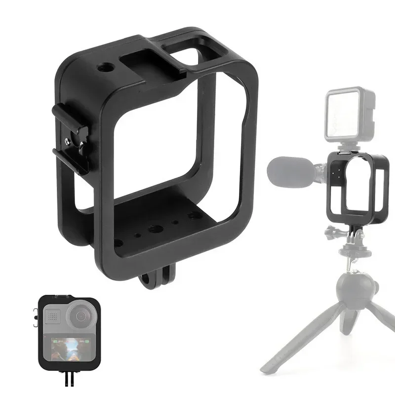 

Aluminum CNC Protective Cover 360 VR Panoramic Camera Cage for Gopro Max Frame Removable Quick Release Case with Cold Shoe Mount