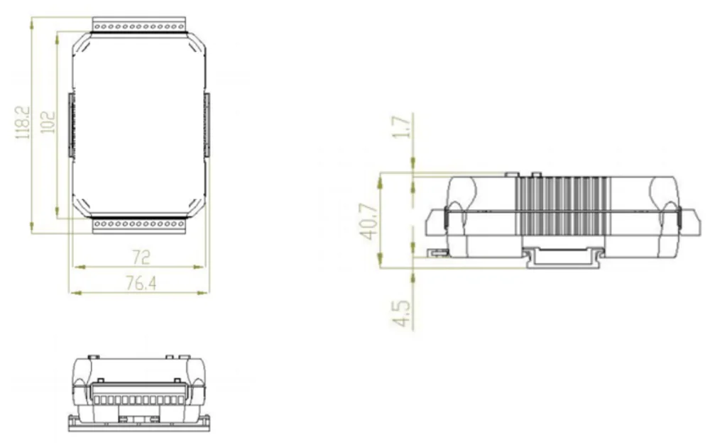 Modulo di raccolta I/O 16DI con supporto porta RS-485 Protocollo Modbus RTU (A-1051)