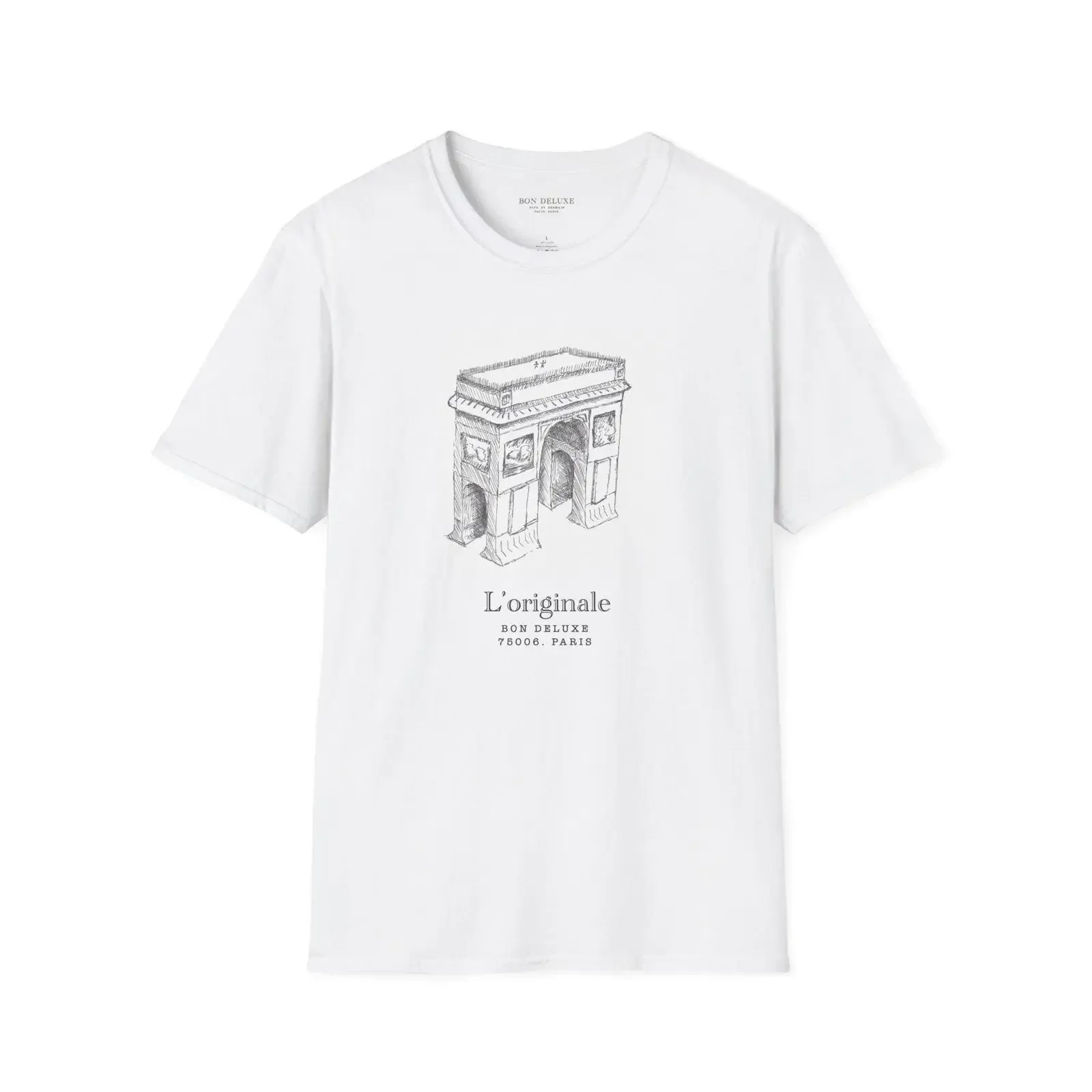 L'Originale Arc de Triomphe T Shirt Bon Deluxe French  vintage Washed streetwear Slightly Top For Everyday Wear Versatile