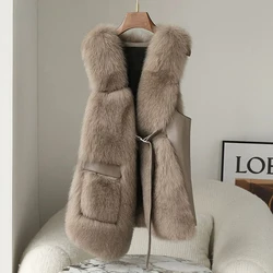 Pure Fox Fur Vest Women's True Hair Tank Top 2023 Winter New Irregular Finland Imported Whole Fur Coat