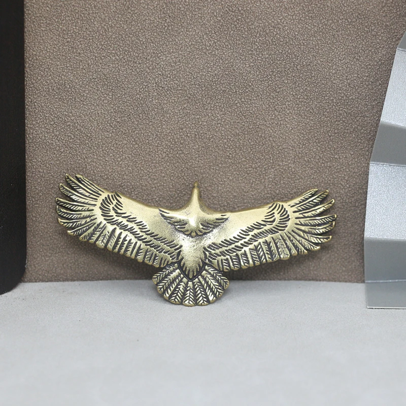 Brass Copper Hawk Eagle Tiger Figurine Zodiac Statue Miniature Figurines Home Car Decoration Ornaments Key Ring Pendant