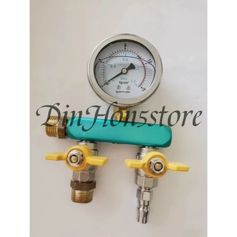Special water and gas pressure meter for water leakage testing, four-way pressure meter floor heating and drainage 4 points