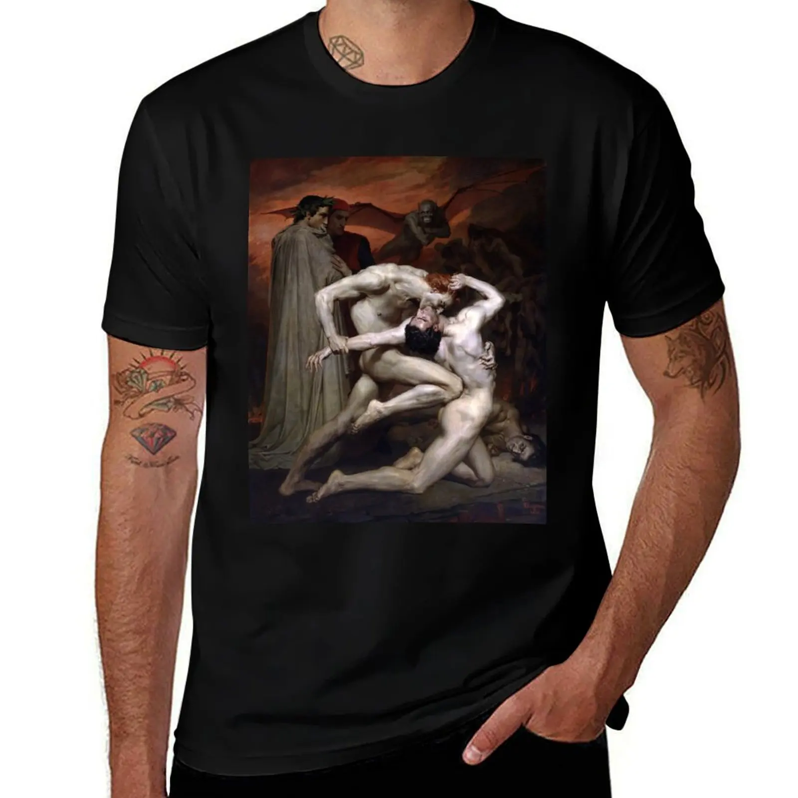 

William Bouguereau - Dante and Virgile T-Shirt Mechanic Work Tee Shirt