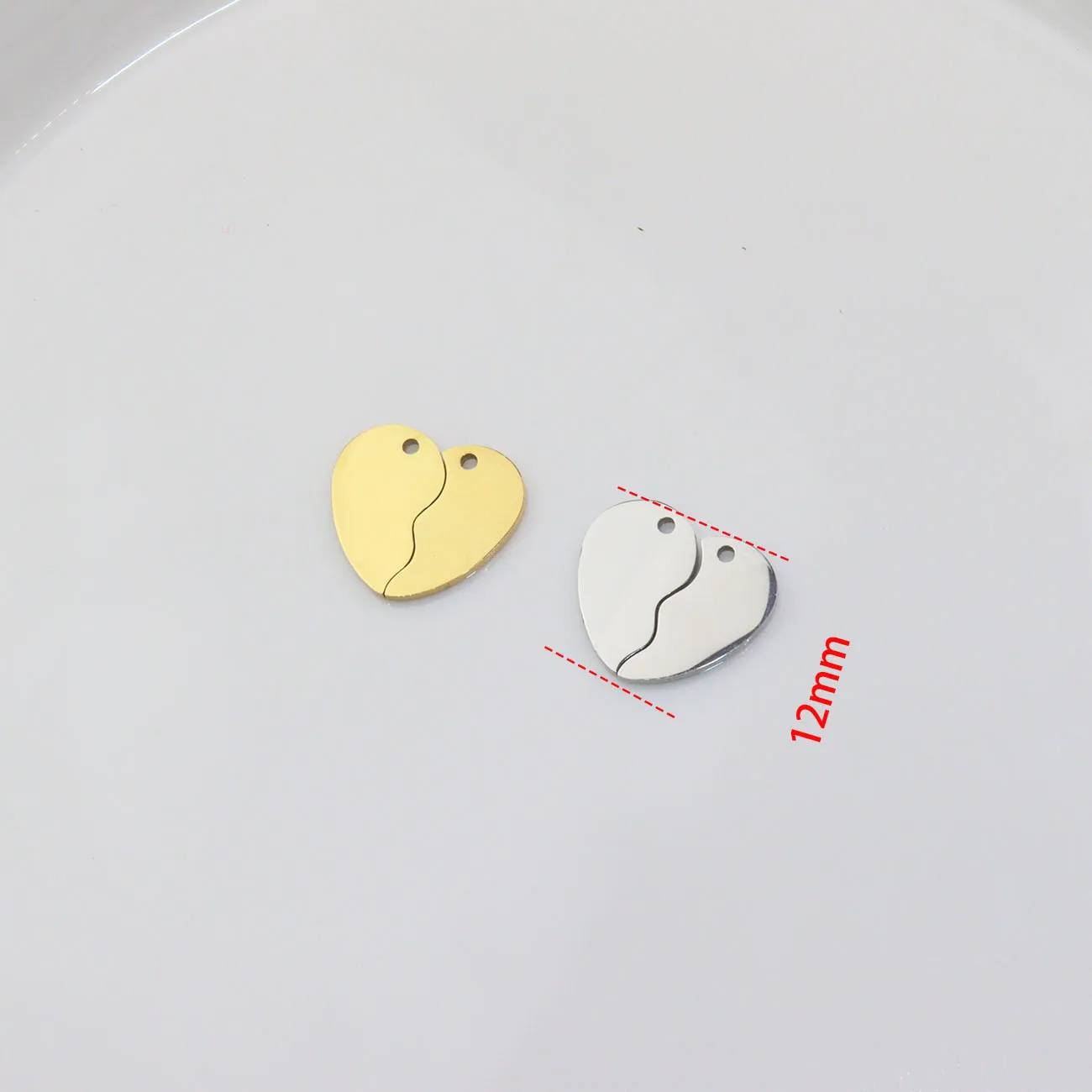 5 Sets Stainless Steel Mirror Polish Jewelry Heart Friends Charms Pendant DIY Handcraft Waterproof Antiallergic