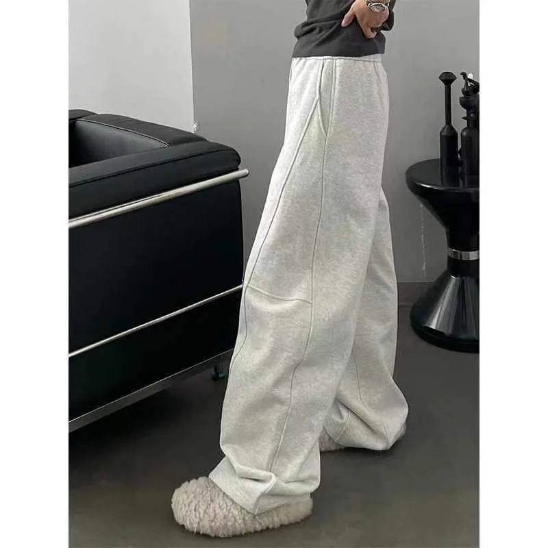 ديبتاون خمر الأساسية المتضخم النساء Sweatpants عالية الخصر السراويل الرياضية واسعة الساق فضفاض عداء ببطء السراويل الموضة الكورية عادية