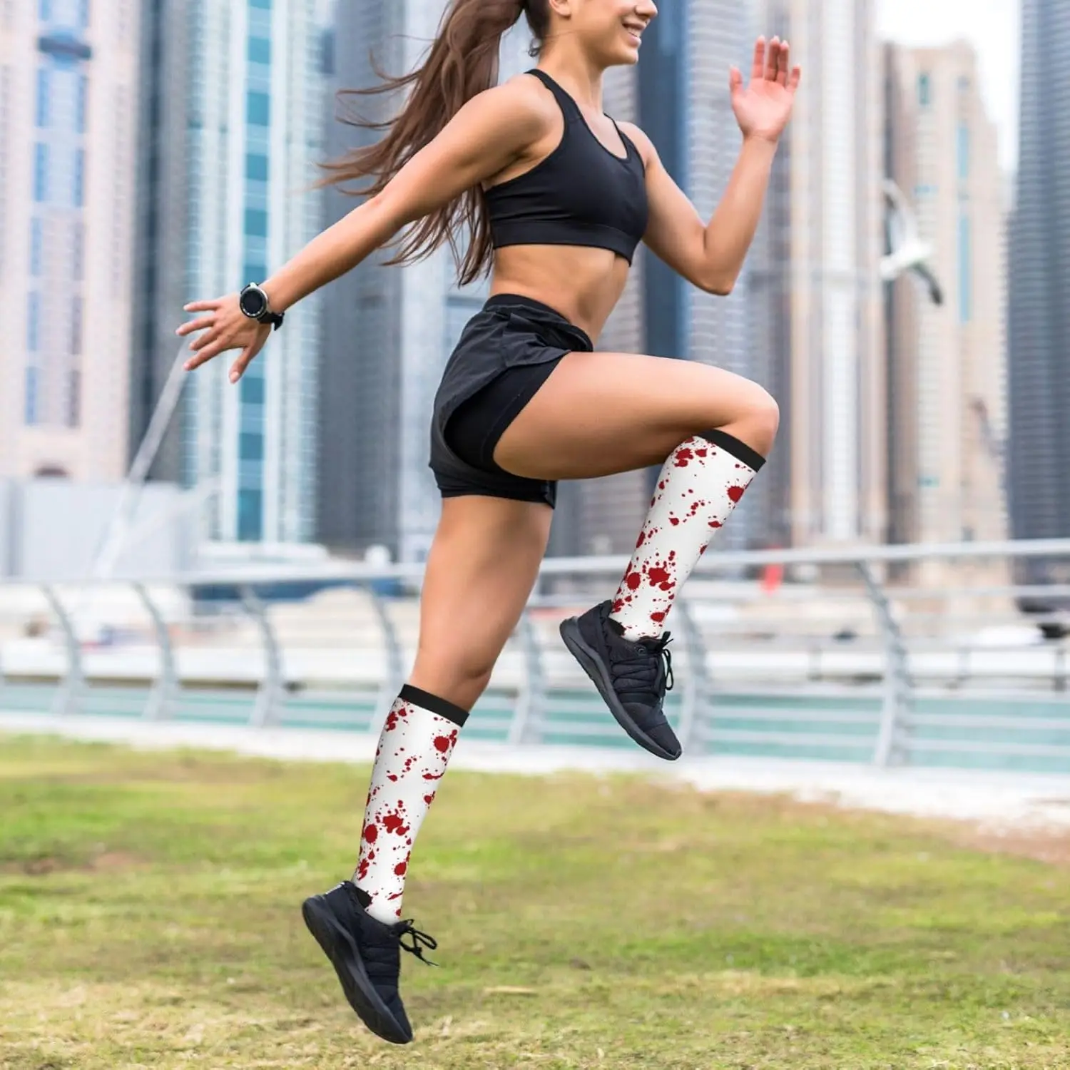 ถุงเท้ารัดกล้ามเนื้อ ถุงเท้ารัดน่อง ถุงเท้ารัดเข่า ถุงเท้าแบบใหม่ สำหรับผู้หญิง ผู้ชาย นักกีฬา วิ่ง เดินป่า พยาบาล