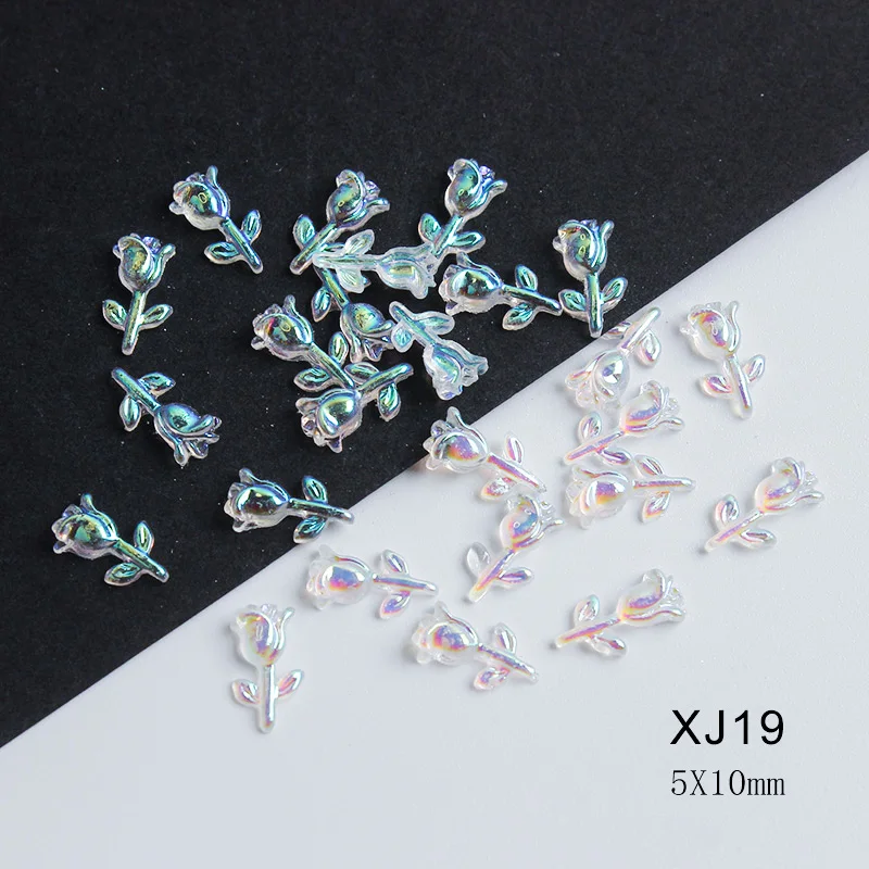 2022 New Acrylic Aurora Collection 30 Style Flat Back Nail Art Rhinestones 30/100Pcs Apply To DIY Manicure Decoration Accessorie