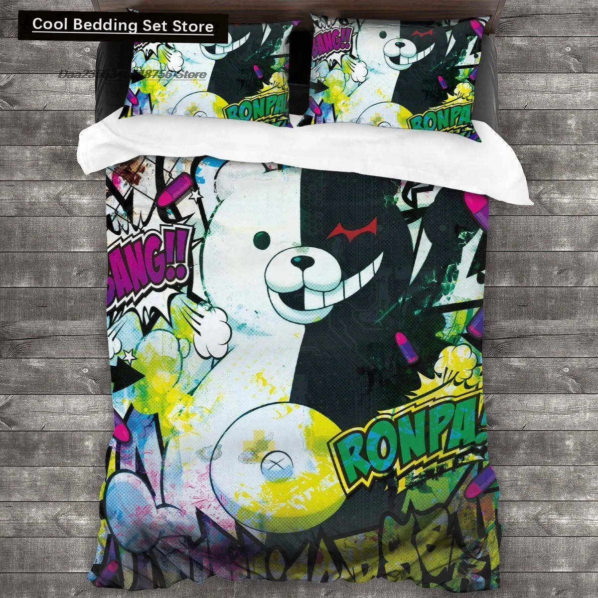 

3D Print Cartoons Danganronpa Monokuma Bedding Set Single Twin Full Queen King Size Bed Set Adult Kid Bedroom Duvet cover Sets