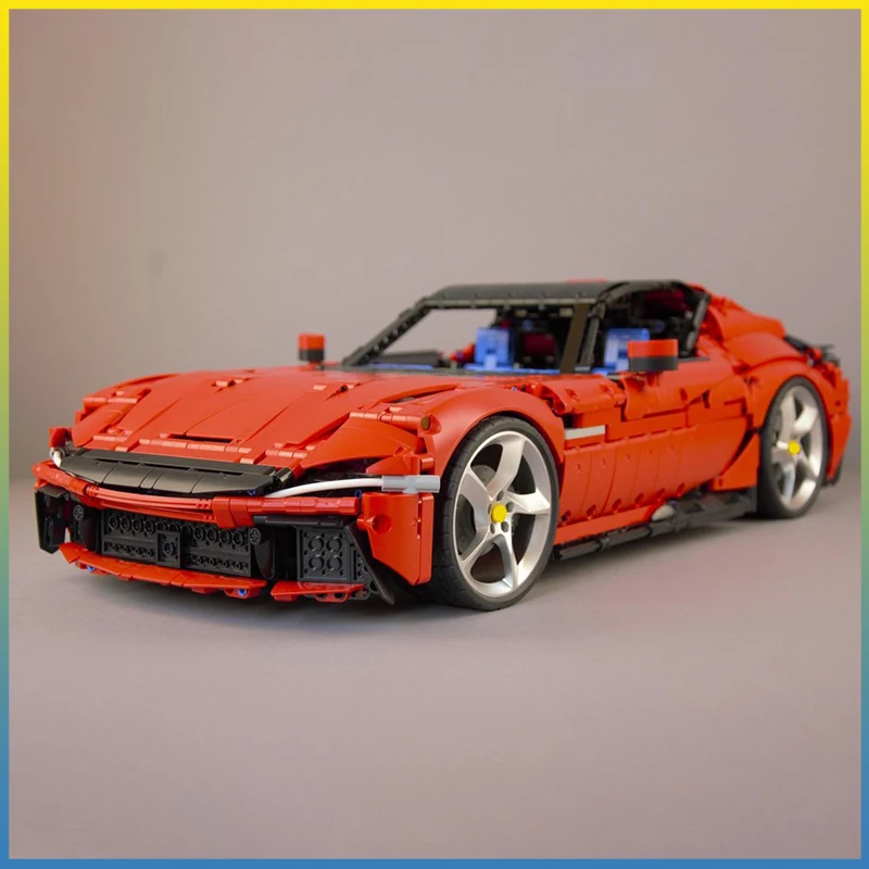 Nieuwe MOC191495 Technische 12Cilindri Supercar 1:8 Schaal Racewagen Hypercar Racewagen Model Bouwstenen Speelgoed Verjaardagen Geschenken