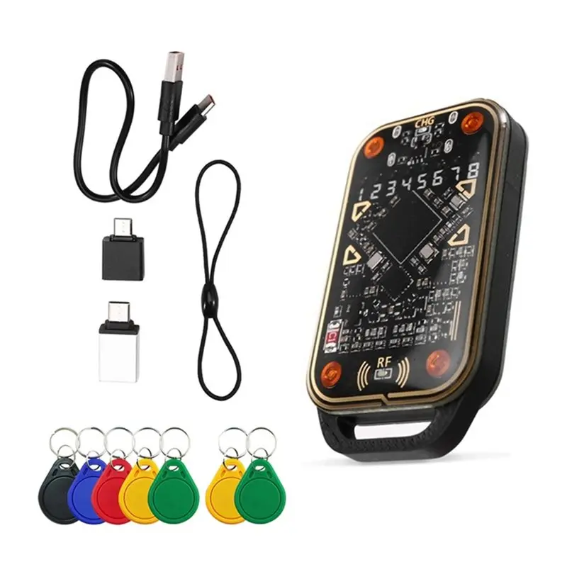 

B04C-Chameleon V3.0 Read Writer 125K 13.56Mhz RFID Smart Card Emulator Reader ID IC Smart Card Tag Copyer+ 7XUID Keychain