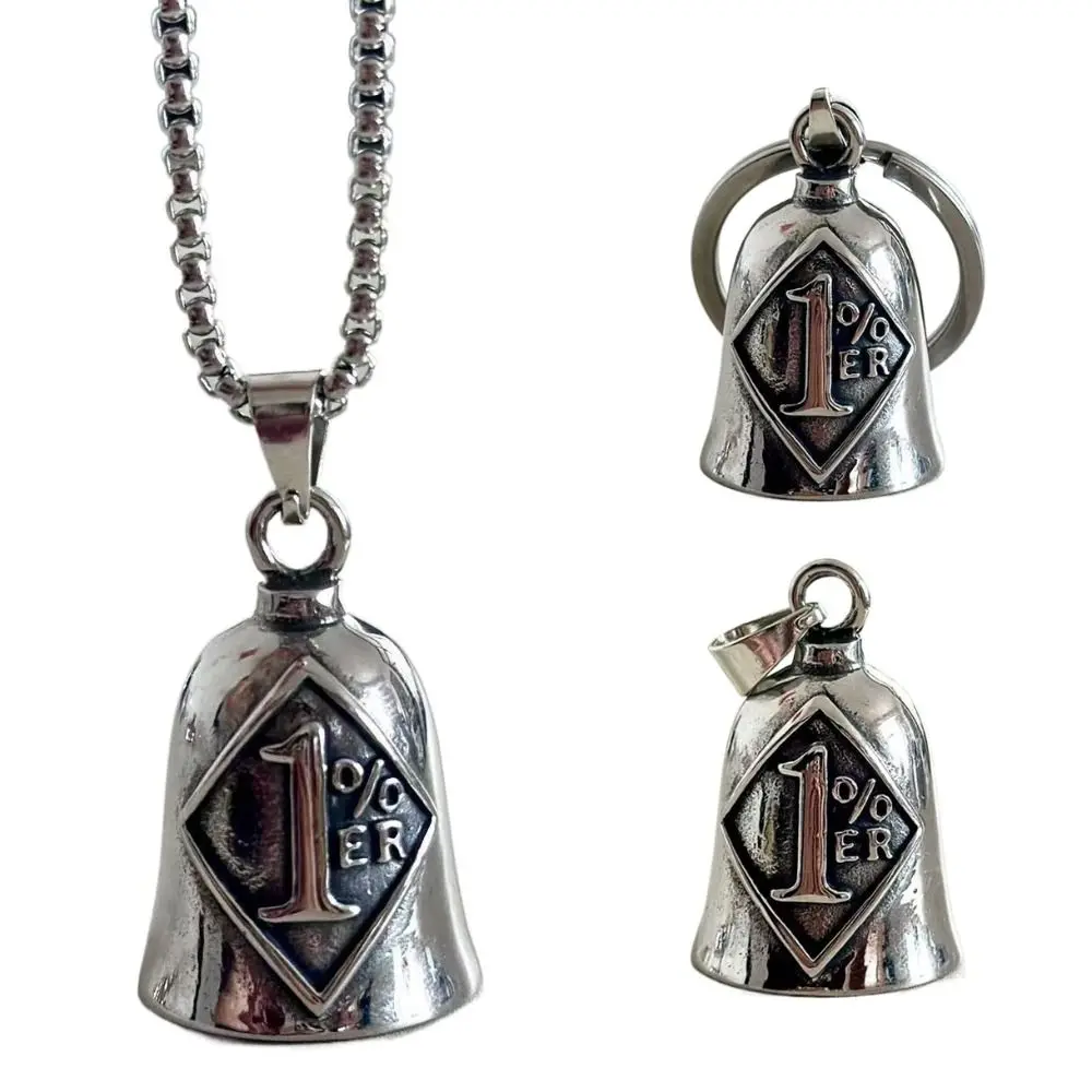 واحد في المئة دراجة نارية جارديان جرس قلادة الشرير نمط الروح الشريرة فخ جرس خفيفة الوزن صغيرة الحجم السائق حسن الحظ سحر الرجال