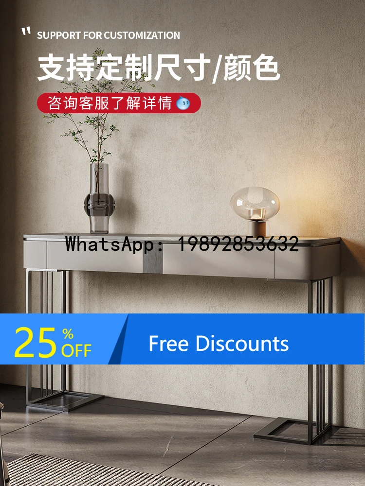 LYY Light Luxury Style Entryway Table Simple Modern Living Room Wall-Mounted Hallway End View Rock Board Entryway Cabinet