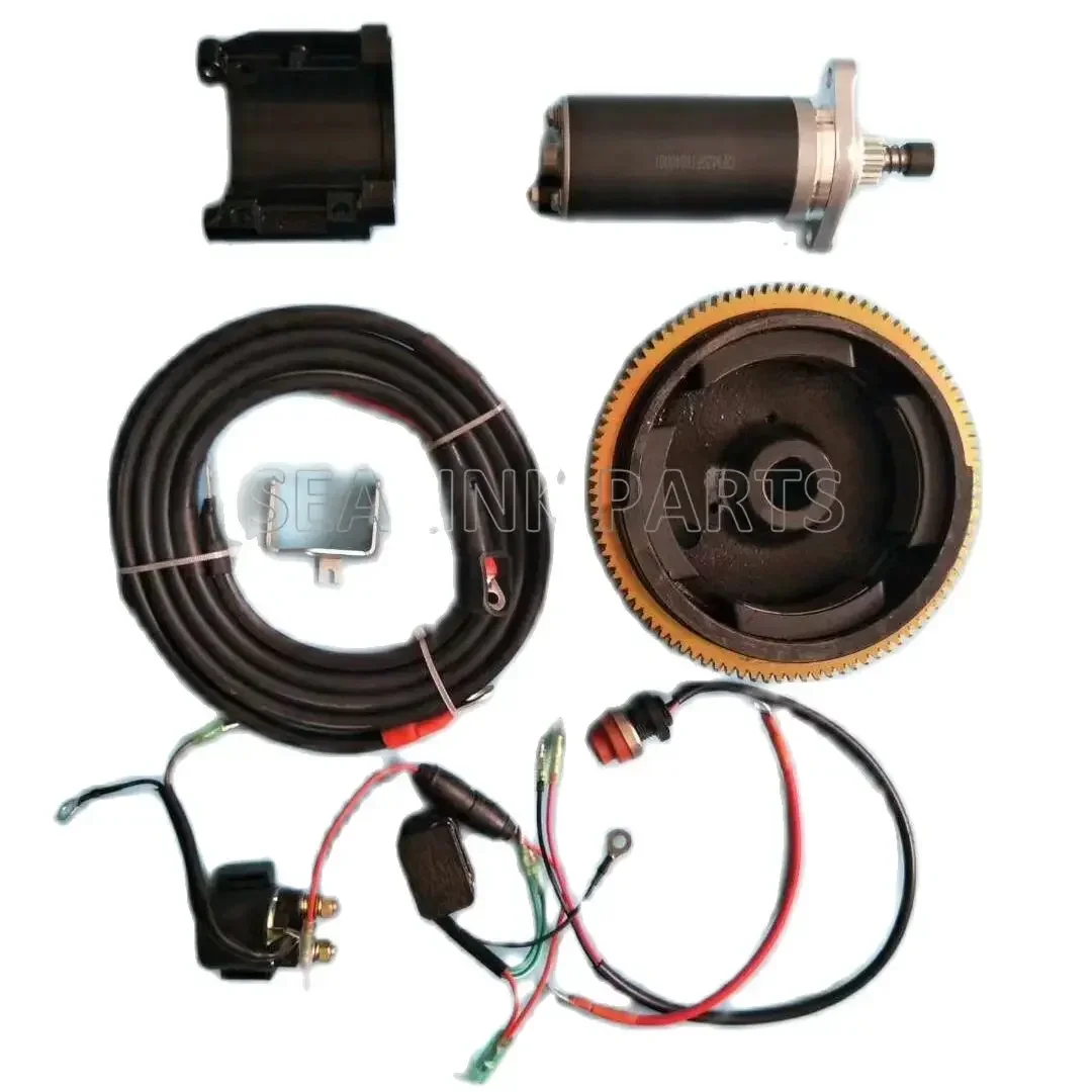 ELECTRIC START CONVERSION KIT FOR YAMAHA PARSUN HIDEA 15HP 18HP 2 STROKE OUTBOARD MOTOR FLYWHEEL STARTER MOTOR