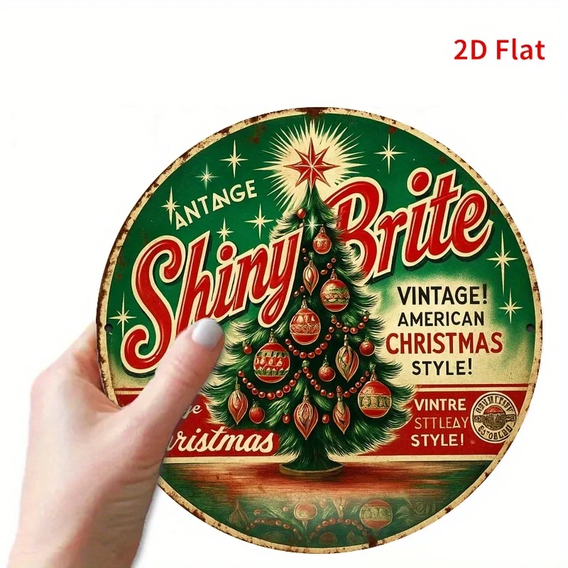 

1 шт. винтажное рождественское металлическое настенное искусство - ретро-американский стиль с блестящим дизайном, идеально подходит для дома, крыльца, декора окна