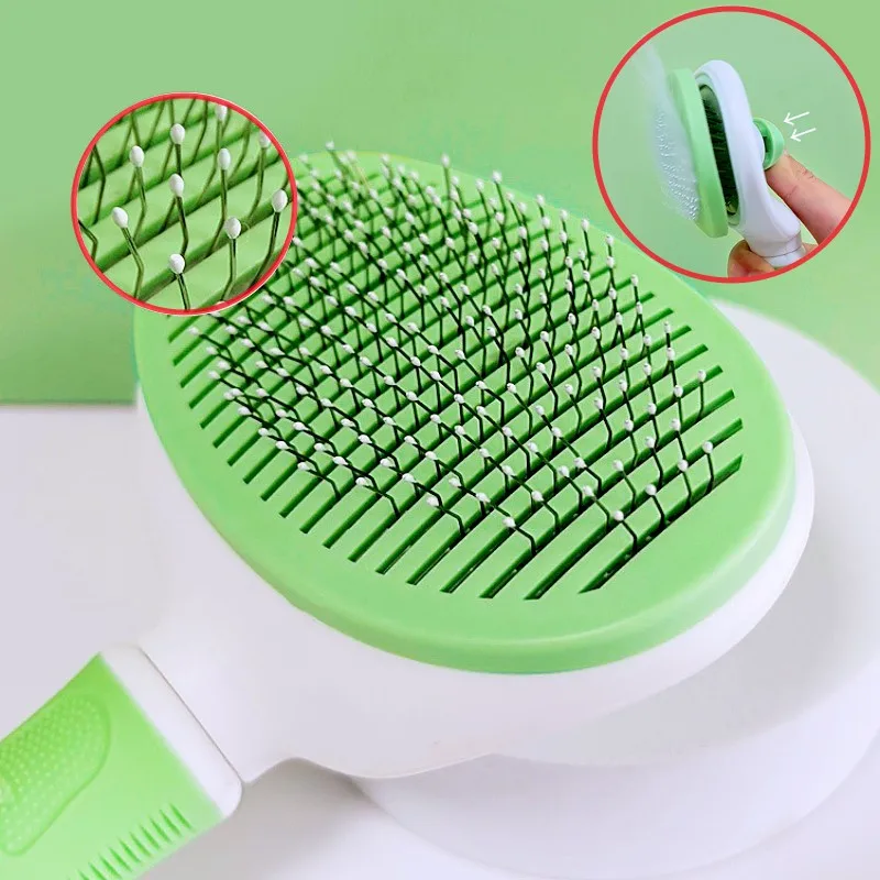 

Dog Comb Automatic Dogs Brush One Button Pet Hair Remover Self Cleaning Cat Brush Dog Grooming Not Hurt Cat Combs Pet Supplies