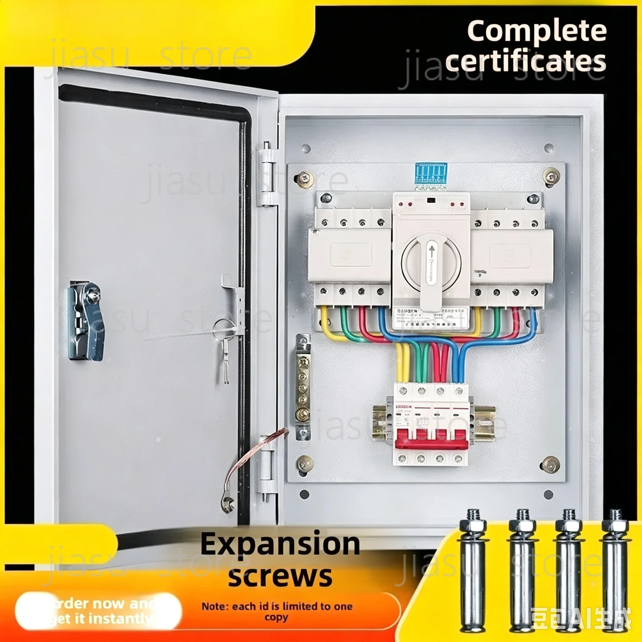 Dual power switch box 4P63a100 three-phase four-wire complete distribution box, automatic transfer switch control