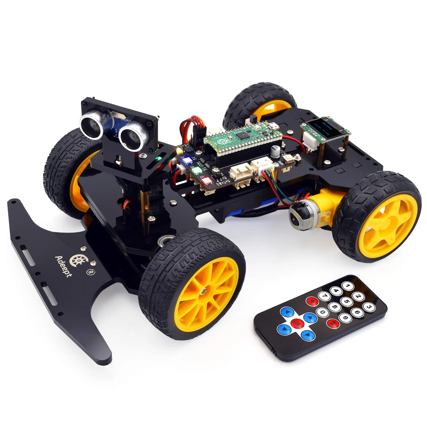 

Adeept Smart Car Kit for Raspberry Pi Pico, Line Tracking, DIY STEM IR Remote Education Robot Car Kit