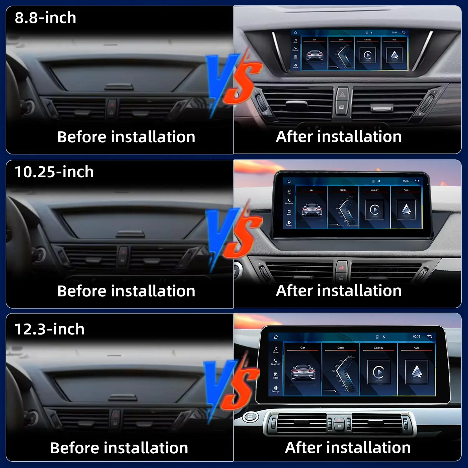 Upgrade HD Touch Screen CarPlay For BMW X1 E84 CIC Multimedia