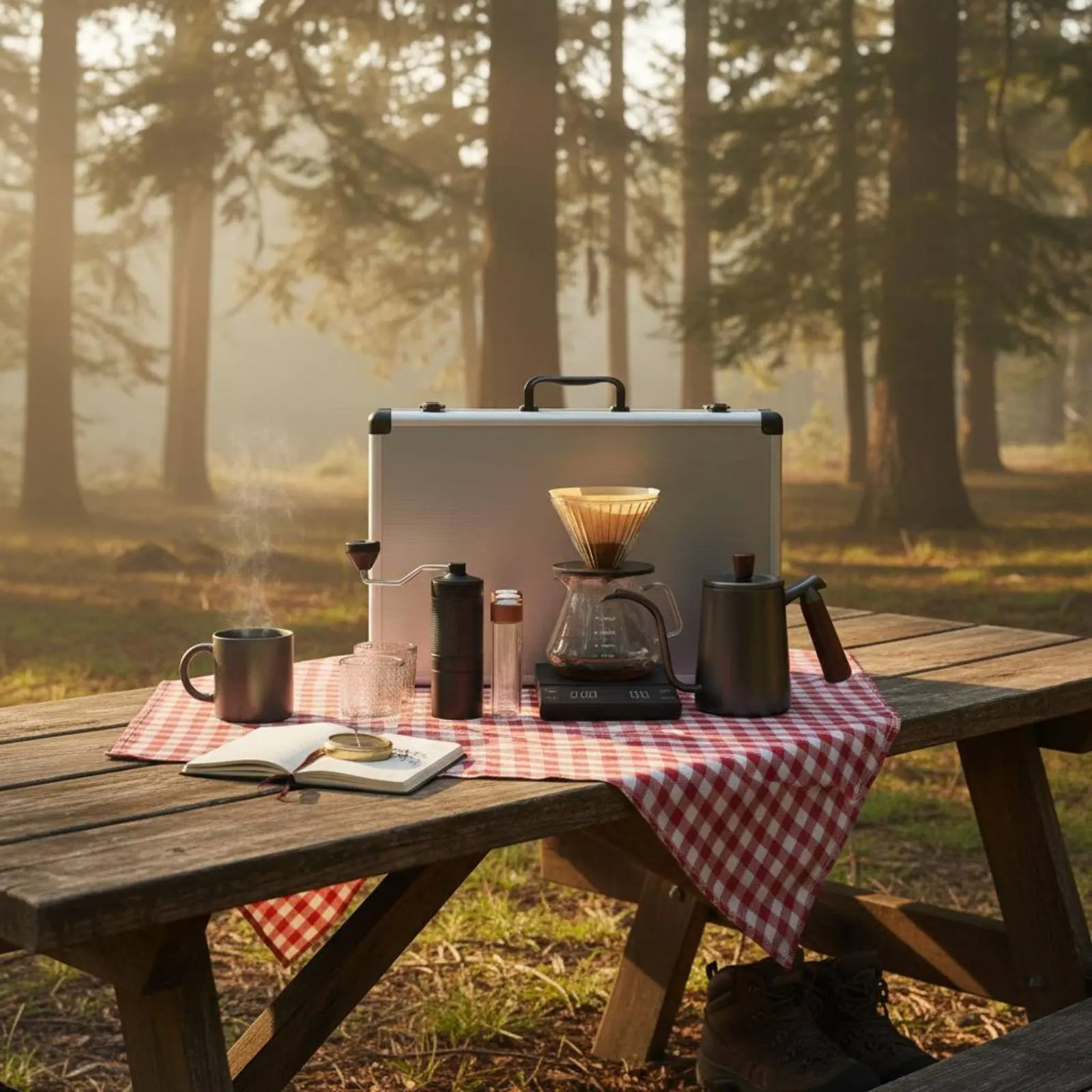 Kit de café infusé à la main, ensemble de cafetière portable à infusion lente, récipient en alliage d'aluminium pour la maison