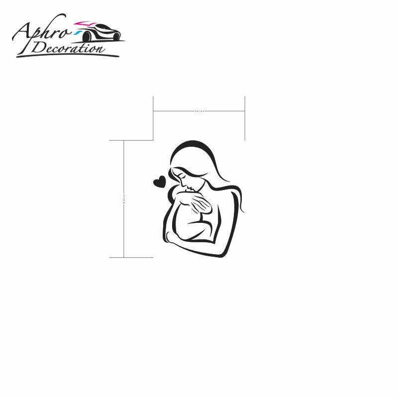 Mother and Baby Wall Sticker Love Heart Family Vinyl Wall Decal Home Room Interior Decor Waterproof High Quality Mural 288