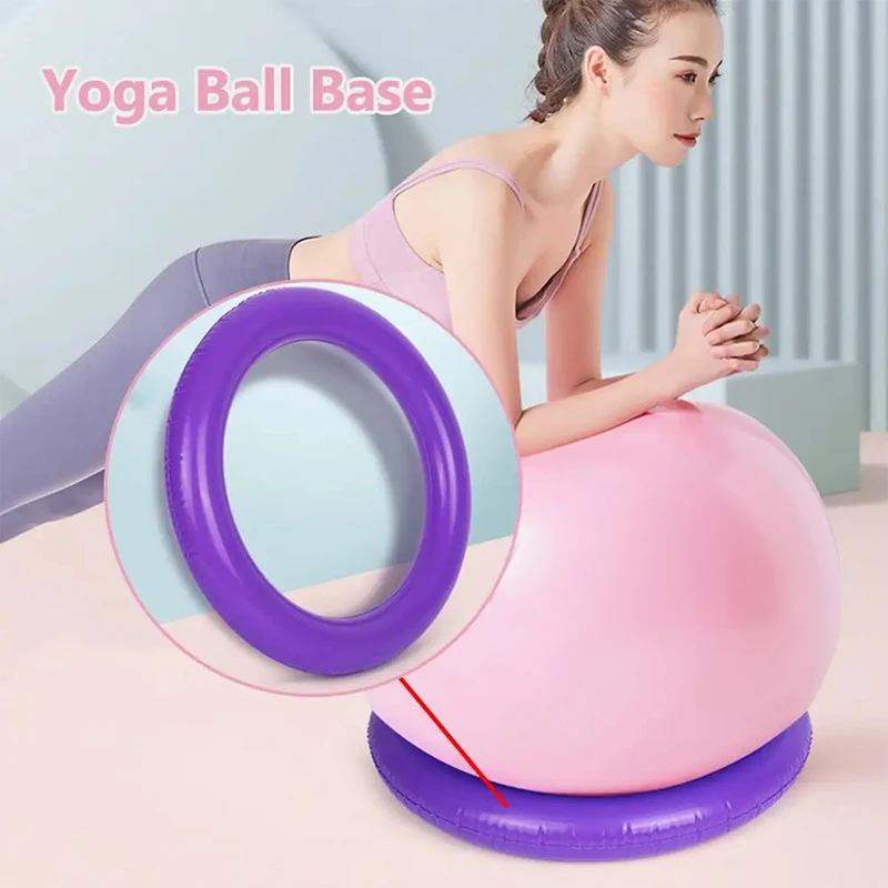 Non-Slip À Prova de Explosão Rodada PVC Base De Bola De Yoga, Pilates Exercício Anel, Engrossar, Equilíbrio Estável Fixo Anel, Ginásio Exercício