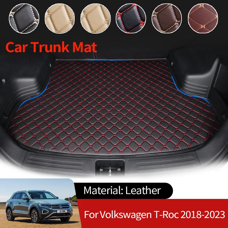 

Leather Car Boot Liner Cargo Rear Trunk Mats Luggage FLoor Tray Waterproof Carpet for VW Volkswagen T-Roc T Roc A11 2018~2023