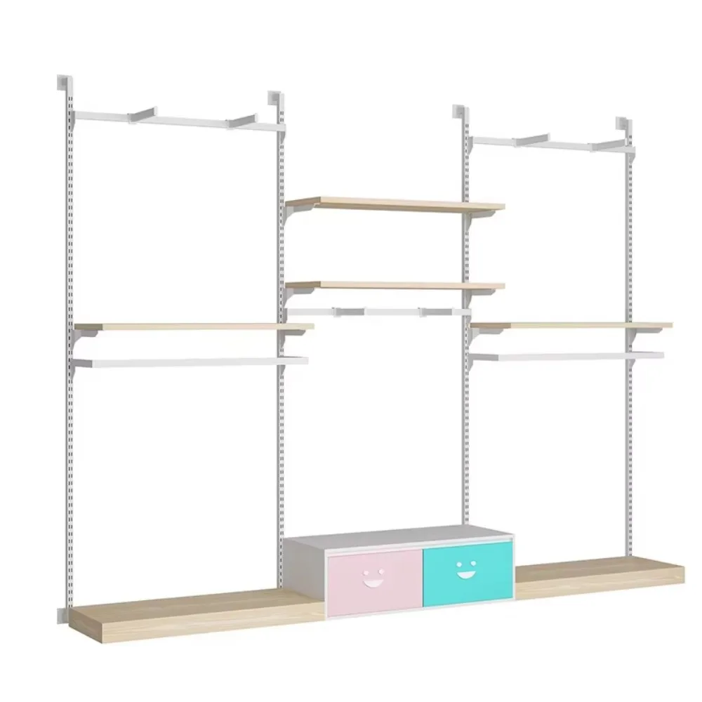 의류 매장 진열대 이중 행거 어린이 의류용 벽걸이형 엄마와 아기 선반 슈퍼마켓용