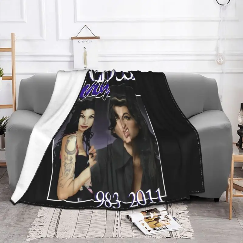 Amy Winehouse Blanket Winter Thicken Anti-Pilling Couch Blanket Machine Washable