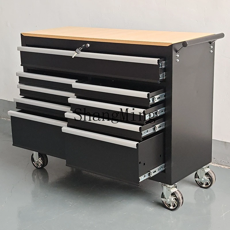 

SM wooden board mobile workbench tool cabinet barber shop tool cart extended storage cabinet