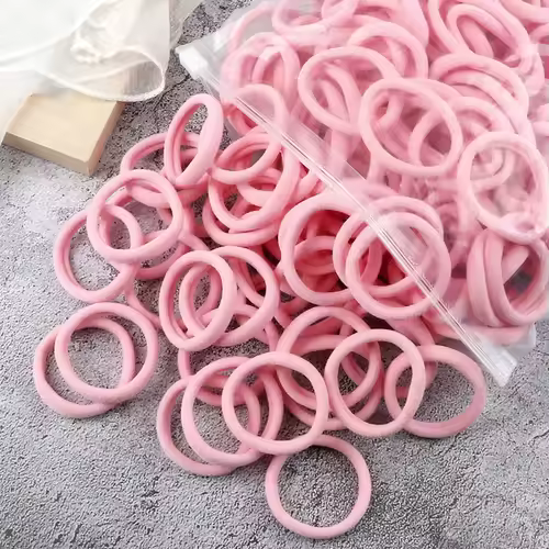 50pcs Black Elastic Hair Band Leagues Ties Colets Scrunchies Springs Gum Accessory For Girl Women No Damage Pigtails Holder Set - Image 7