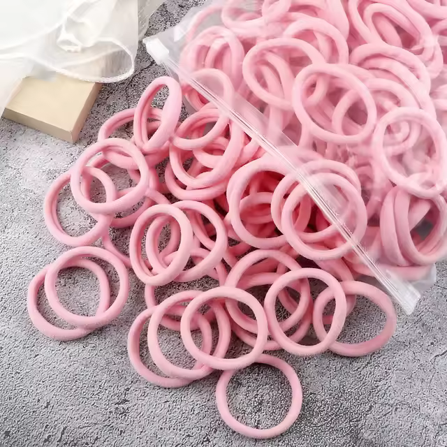 50pcs Black Elastic Hair Band Leagues Ties Colets Scrunchies Springs Gum Accessory For Girl Women No Damage Pigtails Holder Set - Image 7