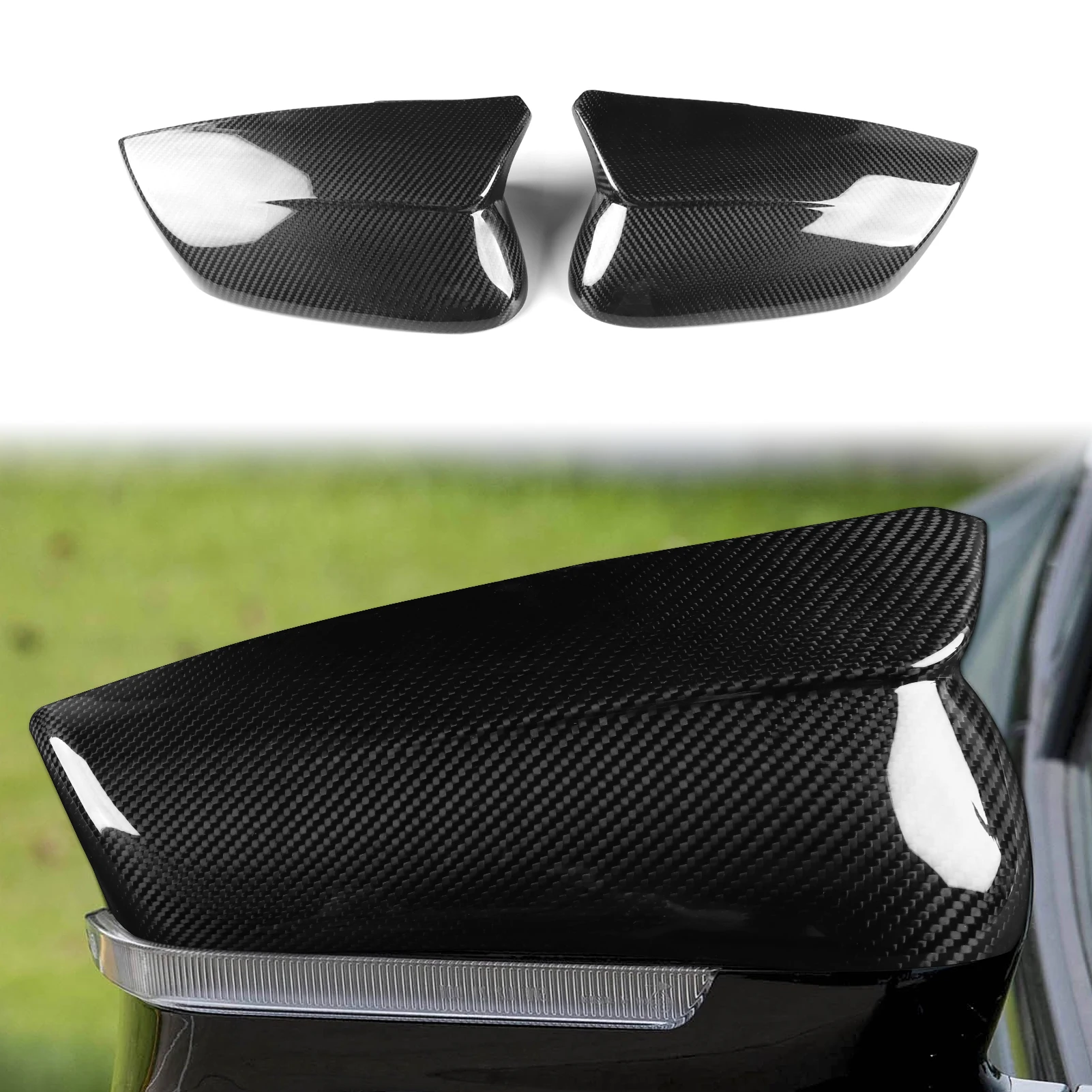 For Kia EV6 / EV6 GT / EV6 GT LINE 2022-2024 Carbon Fiber Rear View Mirror Cover Exterior Side Rearview Cap Shell Add On Type