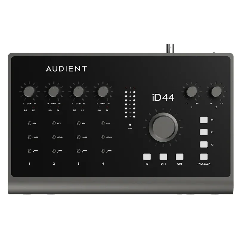 

Audient ID24 ID44 MKII USB external audio interface sound card musical instrument recording arrangement