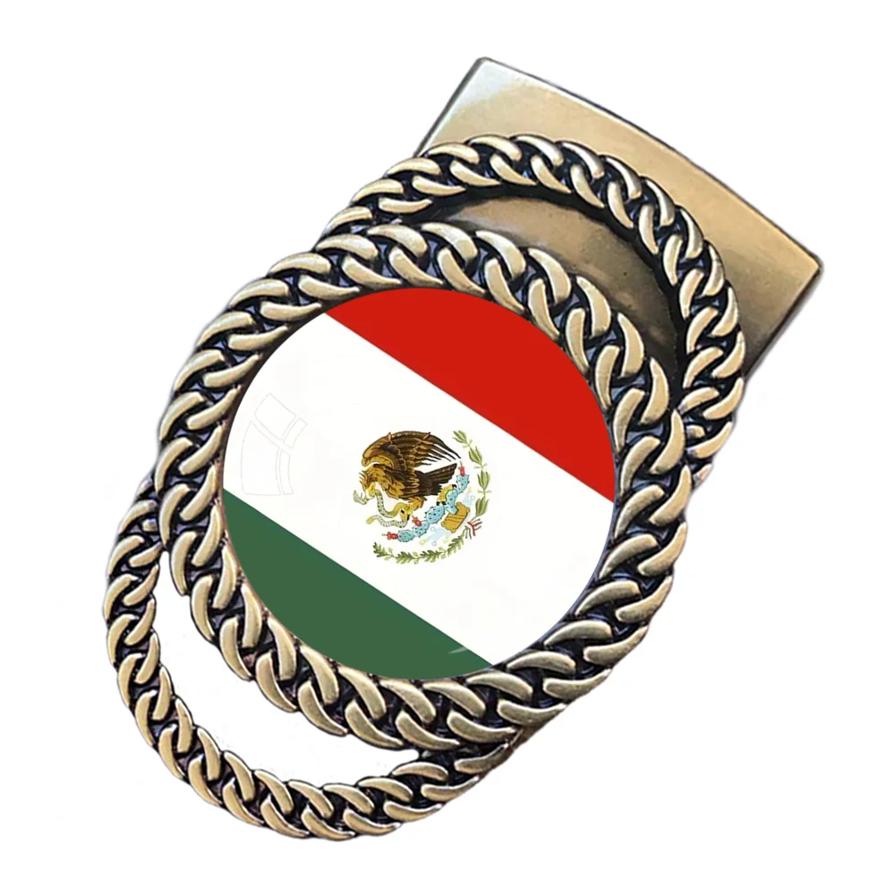 Mexico flag pattern automatic ratchet belt buckle fashion personalized waist accessory best gift for patriots