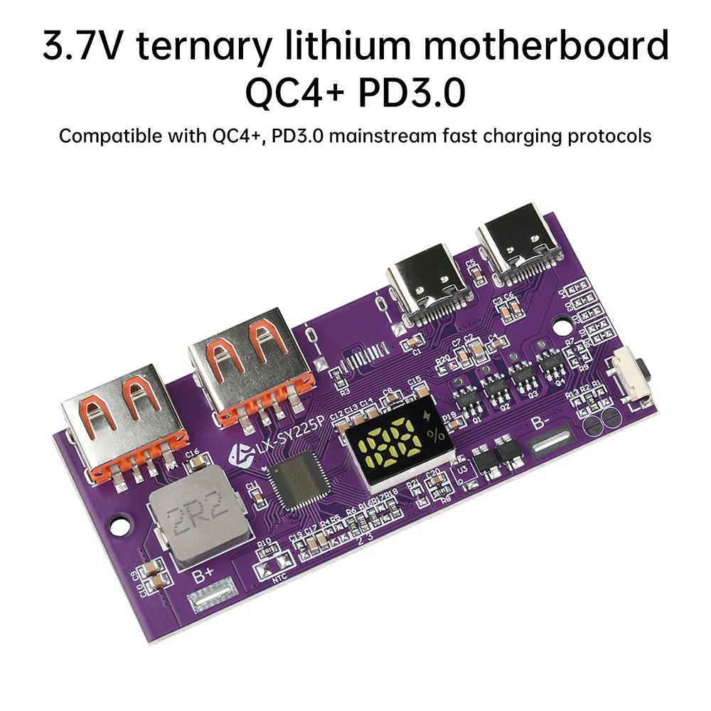 

Светодиодный двойной USB 22,5 Вт Micro/Type-C USB Мобильный внешний аккумулятор Свинцово-кислотная литиевая батарея Модуль зарядного устройства Поддержка QC2.0/QC3.0/QC4.0