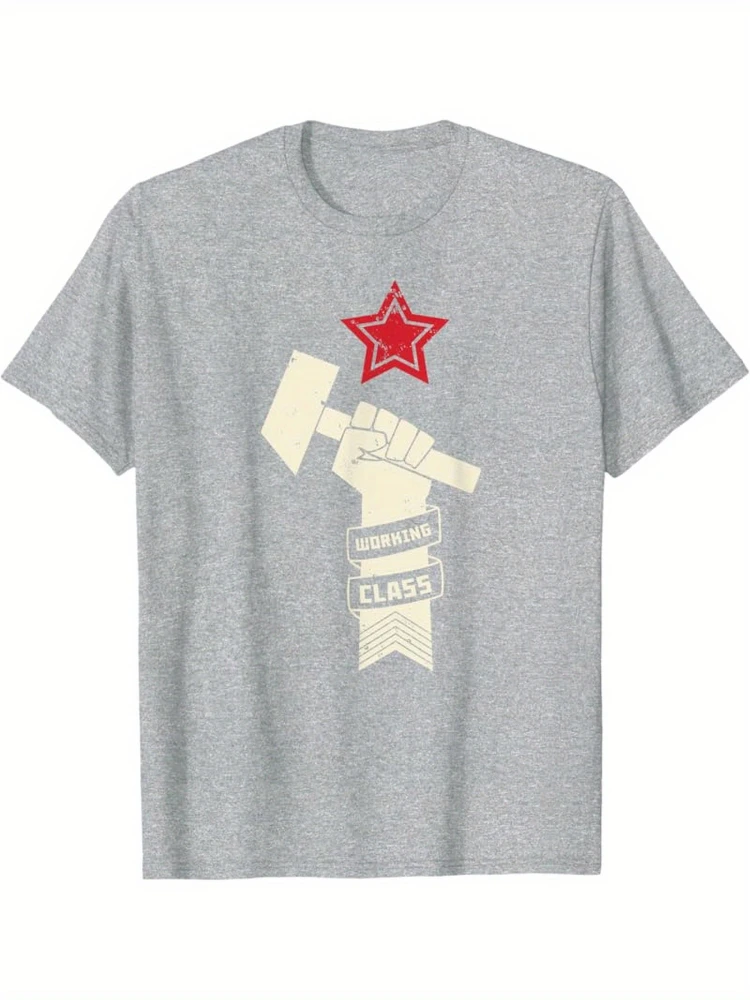

Retro Proletariat Russia USSR Soviet Union CCCP-with Hammer & Sickle Design-100% cottonshort-sleeved men's printed T-shirt.