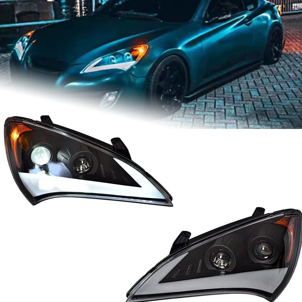 Car Styling Head Lamp For Hyundai Genesis Coupe Headlights 2009-2012 Angel Eye Headlight LED DRL Signal Hid Auto Accessories
